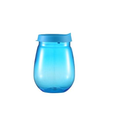 China Jewel Tone Wine Glasses Colored Stemless Viable Unbreakable Plastic Wine Tumbler Reusable Cup for sale