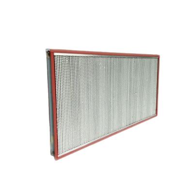 China Industrie Hoge temperatuur HEPA luchtfilter, H13 H14 99,95% 0.3um HEPA gevlegd filter Te koop