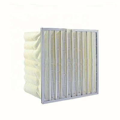 China 6 Bag Air Filter , F8 F7 Washable Synthetic Yellow Cotton Air Pocket Filter For Industry for sale