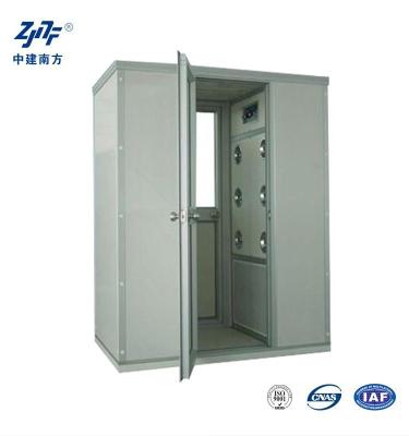 China SUS304 Low Noise Cleanroom Air Shower Cabinet , 12 Nozzles 99.99% Stainless Steel Air Shower Room for sale