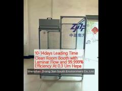 10-14days leading time clean room booth with laminar flow and 99.999% efficiency at 0.3 um hepa filt