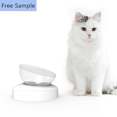 China High Quality Hot Selling Transparent Creative Pet Viable Acrylic Cat Slanted Tilted Bowl With Raised Stand for sale