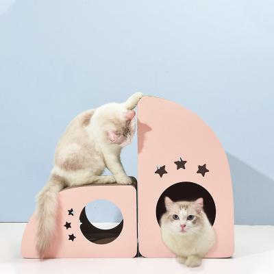 China High Quality Viable Pet Scratcher Letter D Shape Scratch Board Salon Toy Cat Scratcher Protection for sale