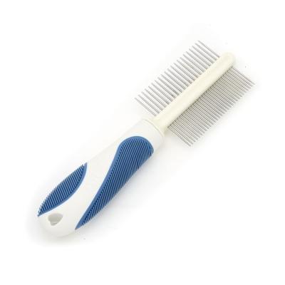 China Sustainable Promotional Multiple Color Double Sided Distinctive Stainless Steel Massager Cleaning Comb For Pet for sale