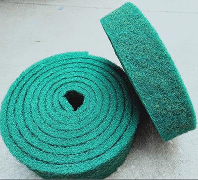 China Kitchen Cleaning Scrubber Green Nylon Scouring Pad Anti-pilling Scrub Dish Scrubber Scrubber With Sand for sale