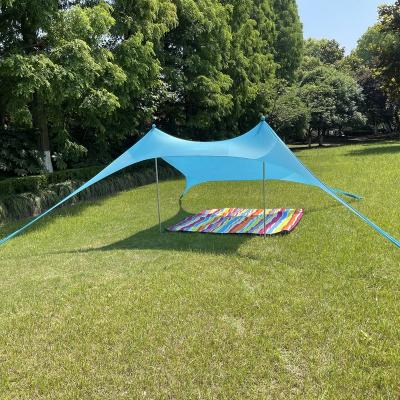 China Straight Bracing Type 10 x 10 Aluminum Tent Pole Beach Shade Tent 4 Convenient Foot Protectors for sale