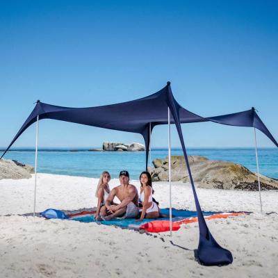 China Straight Tying Type Sun Ninja UPF 50+ Beach Shade Tent Sun Shelter 4-5 Person Beach Tent with 4 Sandbags for sale