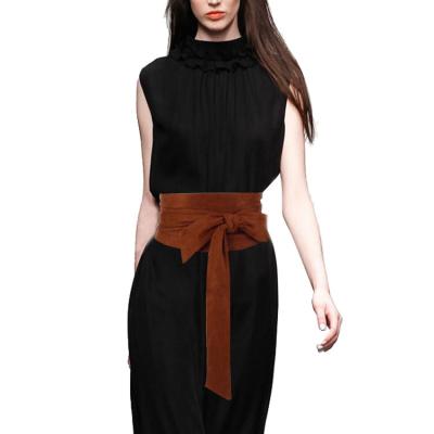 China European and American whole sale fashion lady style wide deer velvet with high tie waist wrap belt for sale