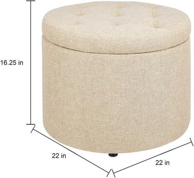 China (Other) adjustable round shoe stool with removable lid for sale