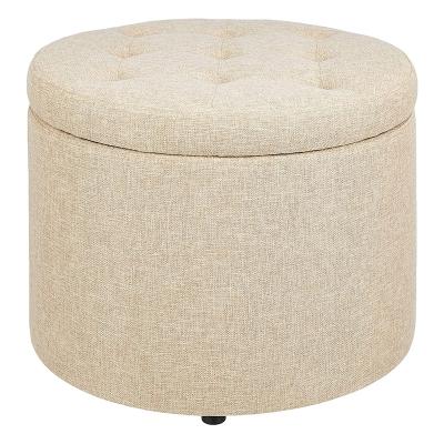 China Round Storage Bedroom Living Room Shoe Stool Adorned Footstool Seat Storage Stool for sale