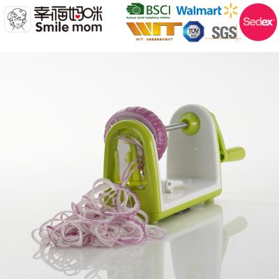 China Sustainable Mommy 5 Smile Stainless Steel Blades Veggie Slicer Interchangeable Spiral Vegetable Slicer for sale