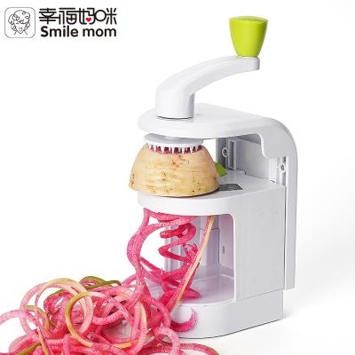 China Sustainable Mom's Smile Kitchen Kitchen Spiral Slicer Vegetable Spiralizer With Suction Base for sale