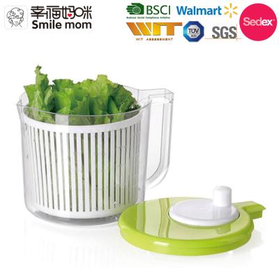 China Sustainable Hand Smiling Mom Vegetable Salad Spinner Vegetable Salad Server And Jug With Built-in Gauge for sale