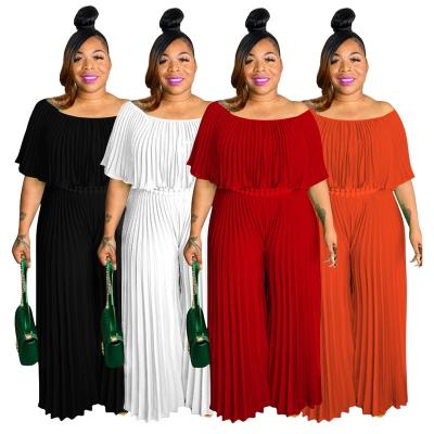 China QUICK DRY plus size suit pants women plus size solid color casual elegant pleated one piece pants overalls playsuits for sale