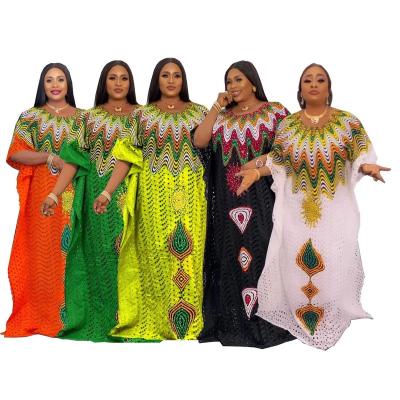 China Polyester New Arrival Kaftan Cover Up Maxi Dress African Women Dashiki Knitted Casual Stunning Elegant Ladies Hollow Abaya With Inner for sale