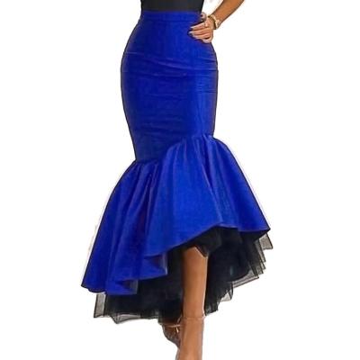 China New Fashion Women Dress Women's Blue Casual Fishtail Breathable Waist High Plus Size Women's Skirts for sale