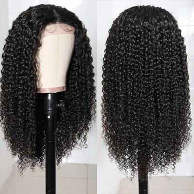 China Wholesale Deep Wave Lace Front Human Hair Wig, Water Wave Silk Low Curly Wig, 100% Brazilian Hair For Black Women for sale