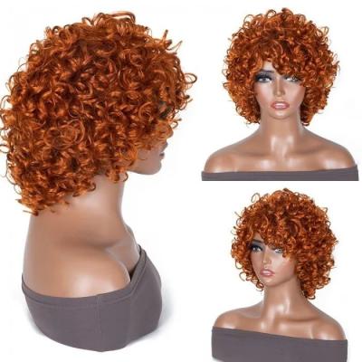 China Short Raw Black Curly Bob Lace Wig, Glueless Bob Wigs With Bangs, Short Bob Wigs Hair Lace Curl Front for sale