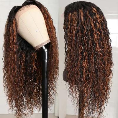 China Best Selling Water Wave Brazilian HD Lace Frontal Wig Water Wave Hair, Glueless Water Wave Half Lace Front Wigs for sale