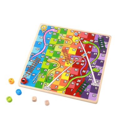 China 2020 High Quality Wooden Colorful/Safe/Environmental Games In Of 1 Ludo Game Chess Toys Snakes and Ladders Kids for sale