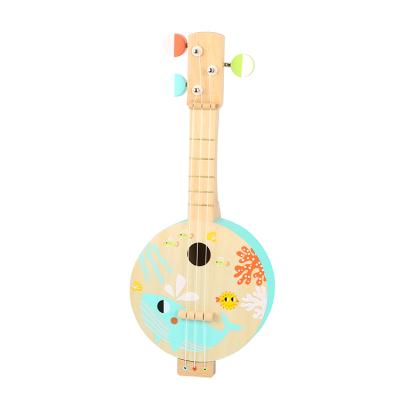 China 2021 new musical instruments colorful/safe/environmental banjo wooden toy for kids for sale