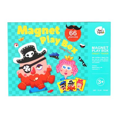 China Cartoon Toy Magnet Play Box - Crazy Faces for Kids Paper Puzzle for Study for sale