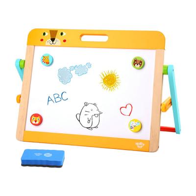 China Colorful/Safety/Environmental/Healthy Magic Board Art Wood Tabletop Easel Learning Toy Erasable Magnetic Pen Drawing For Kids for sale