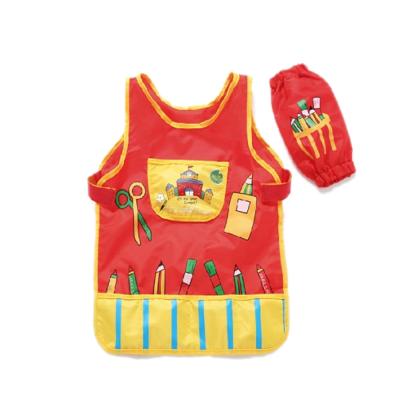 China office & waterproof school painting apron for kids with 2 roomy pockets for sale