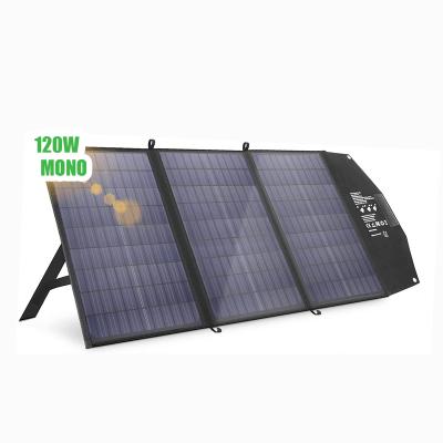 China High-transmittance and Low Reflection 120W Portable Foldable Solar Panel for RV Power Station Laptops Solar Generator CA369-SL for sale