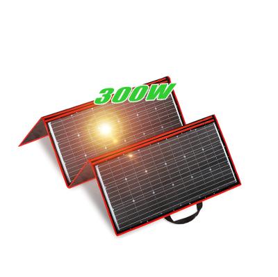 China 300W 18V Portable Portable Solar Panel Kit Folding Solar Charger with 2 USB Output for 12v Battery Power Station AGM CA355-SL for sale