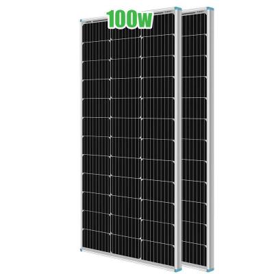 China High Efficiency Commercial Monocrystalline Module Solar Panel Photovoltaic 12V 100W Power Charger For RV Battery Boat Caravan for sale