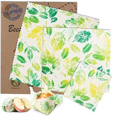 China Food Storage Beeswax Wraps Beeswrap Waxed Paper Set 3 Pieces Size For Food Storage Reusable Cling Film Zero Waste Sheets for sale