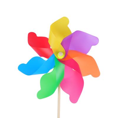 China Hot Selling New Arrival PP+Wood Pole Wooden Garden Windmill Plastic Ornament Sun for sale