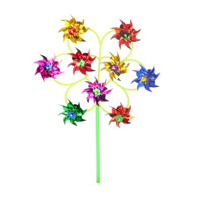 China Eco-Friendly PP+PET Diy Mini Decor Pinwheel Kids Toys Durable Windmill for sale