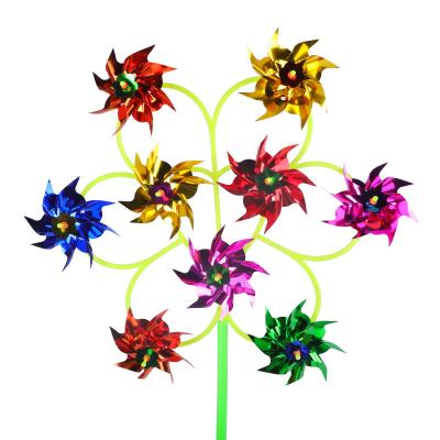 China PP+PET Personalized Custom Kids Toy Pinwheel Garden Decor Plastic Windmill for sale