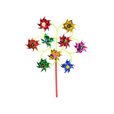 China PP+PET Factory Supply Garden Flower Plastic Windmill Toy Pinwheels for sale