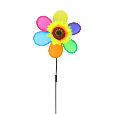 China Oxford Cloth Support Customization Diy Sunflower Pattern Sun Windmill Spinning Toys for sale