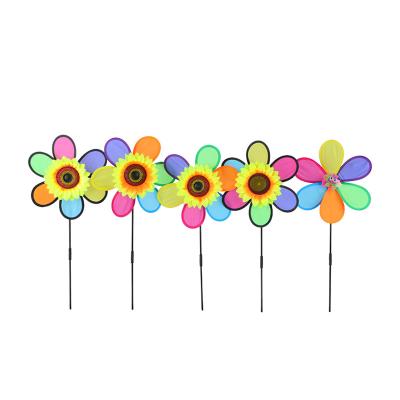 China Oxford Fabric Rainbow Color Style Decorate Shaped Suns Flower Pattern Windmill for sale