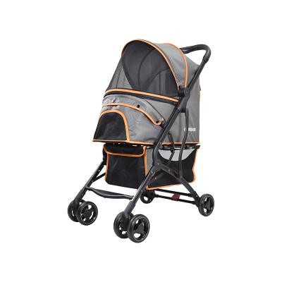 China Wholesale Sustainable Luxury Folding Portable Pet Cart For Dogs Cats Waterproof Outdoor Pet Stroller for sale