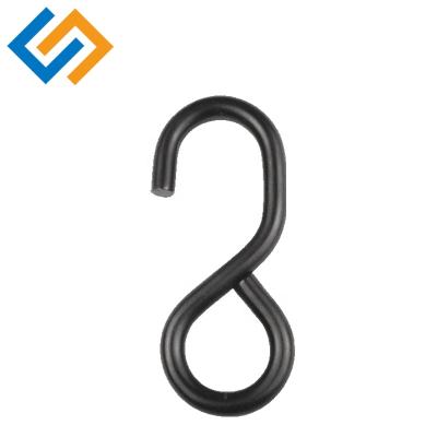 China Heavy Industry Black Coated Metal Hanging S Hook With Chain Different Size for sale