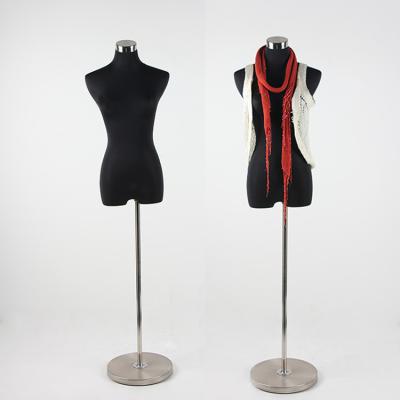 China Female Other Window Display Full Body Black Torso Mannequin With Black Stretch Cloth for sale