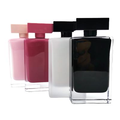 China Personal Care EP317-1 100ml Clear Square Perfume Bottle Glass Sprayer Type Customizable Wholesales for sale