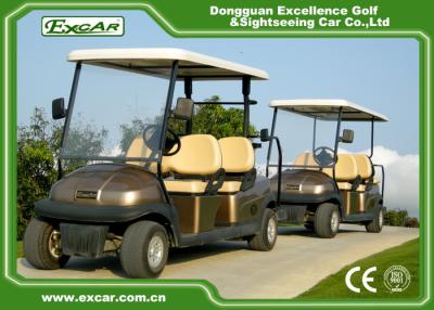 China 6 Person Electric Golf Buggy Brown Color Separately Motorised Golf Buggies for sale