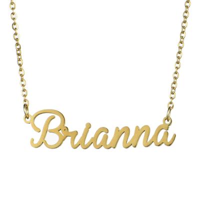 China Trendy Custom 18K Gold Plated Personalized DIY Letter Word Gold Pendant Name Necklace for sale