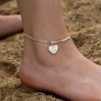 China 2020 TRENDY Women's Initial 18k Gold Plated Silver Custom 925 Zircon Gold Letter Anklet Anklet Chain Bracelet Adjustable for sale