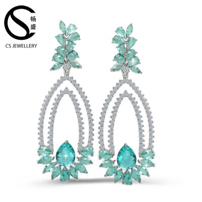 China Brass Copper Earring Findings Latest Fashion Zircon Earrings Brass / Copper Chandelier Models for sale