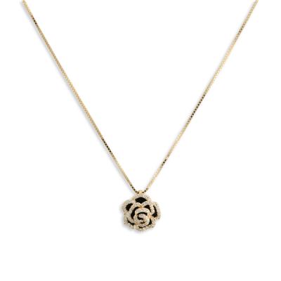 China Fashionable Luxury Rose Shape Necklace 925 Sterling Silver Gold Filled Necklace for sale