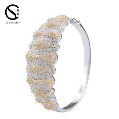 China 5-1525 Wholesale Trendy Latest Plated Bangle Designs In Gold Elegant Copper Bangle for sale