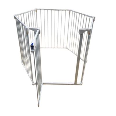 China Protect Baby Steel Pipe White Nylon Parts Household Portable Safety Guards Fence for sale