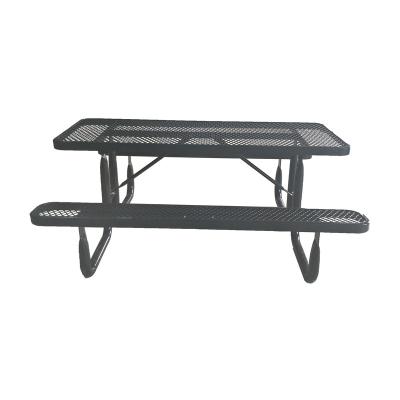 China Factory Manufacture UV-Resistant Metal Mesh Thermoplastic Coated Outdoor Garden Rectangular Picnic Table for sale